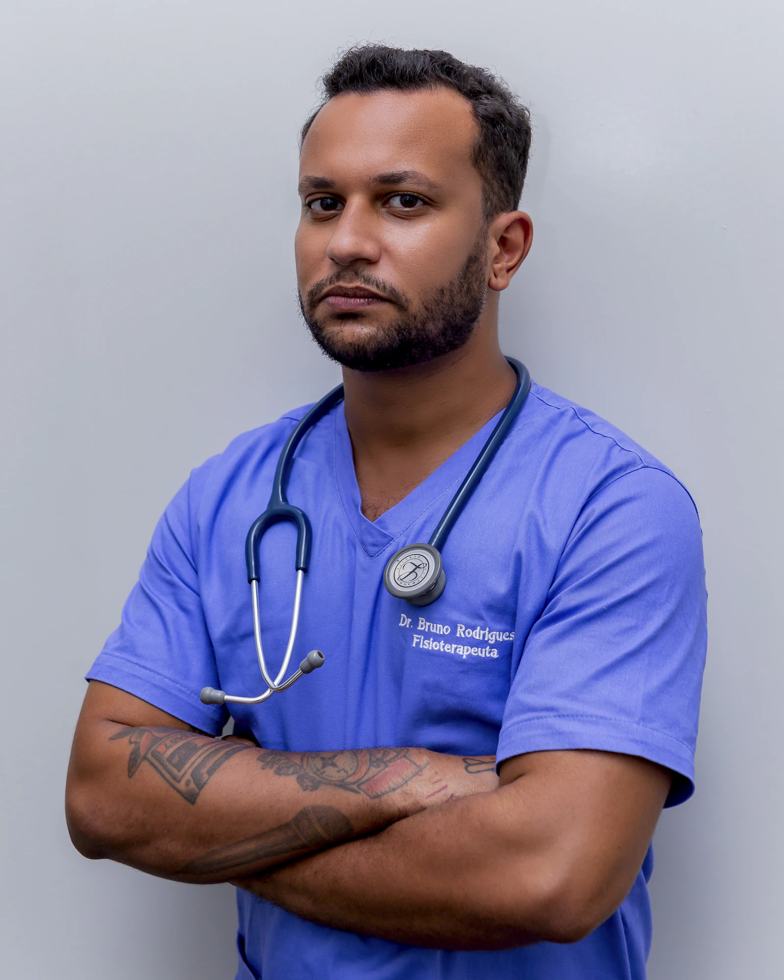 Rakesh Yadav, critical care nurse, wearing a stethoscope