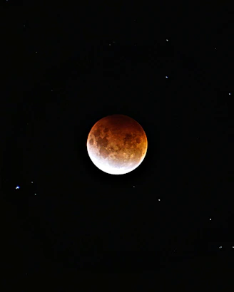 brown moon on black background