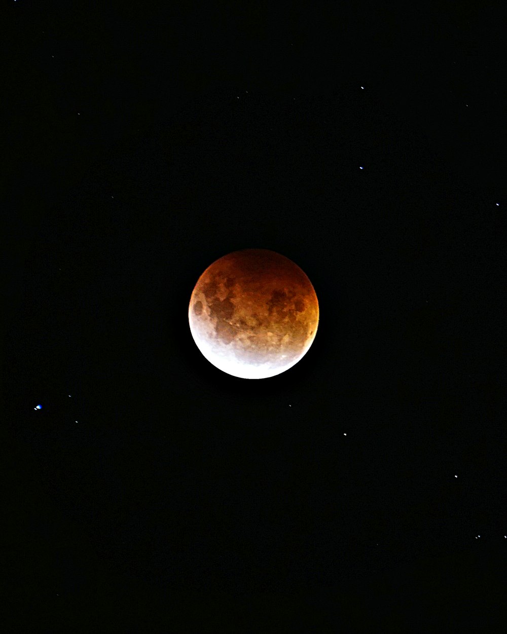 brown moon on black background