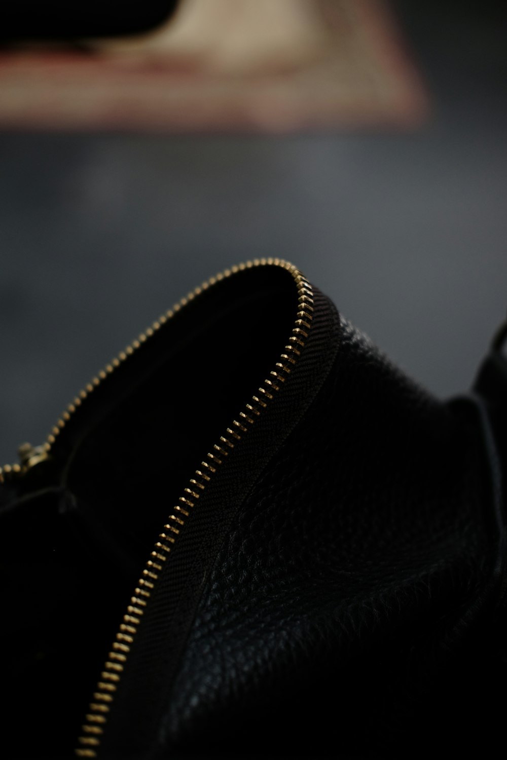 black leather textile in close up photography