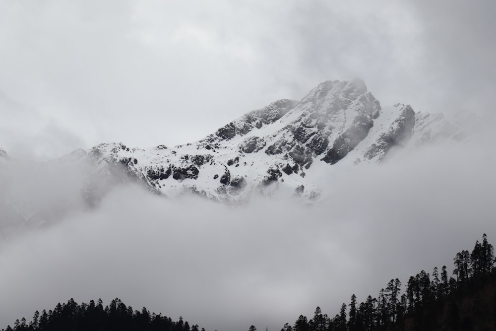 snow covered mountain during daytime