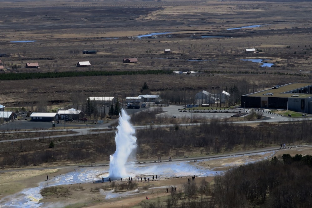 white smoke coming out from a water fountain