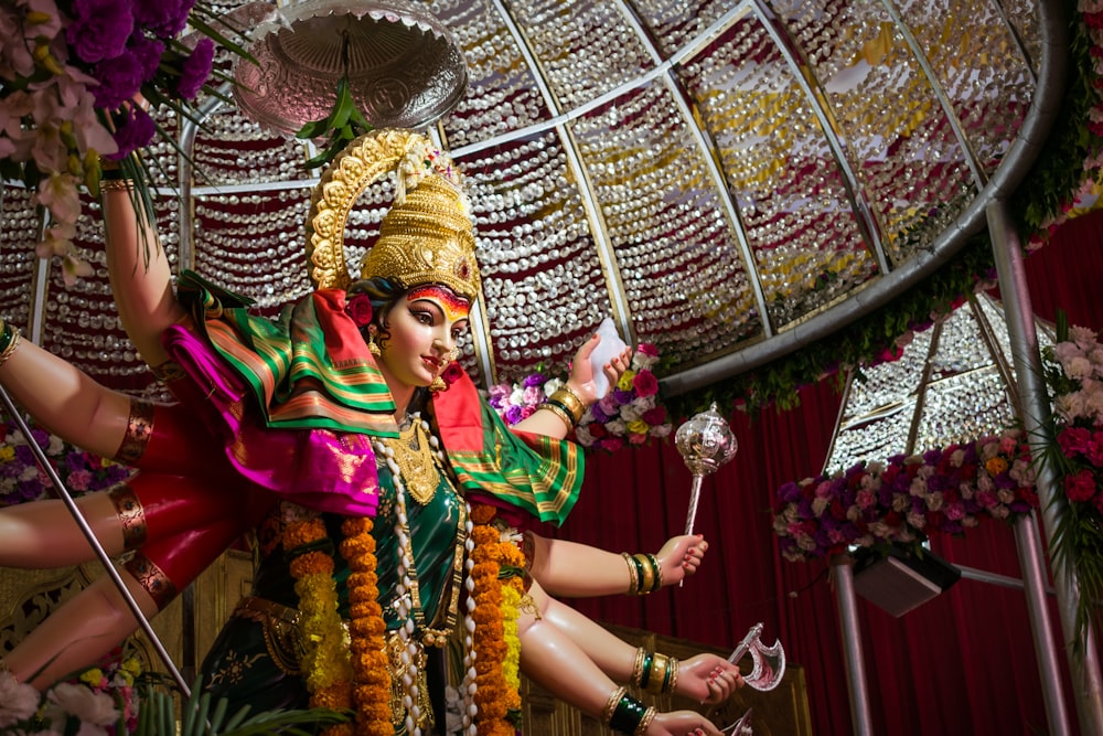 woman in yellow and red traditional dress