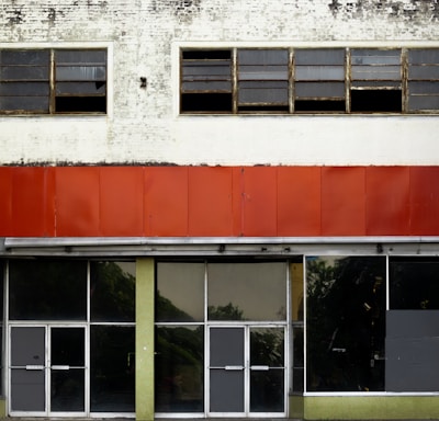 white and red concrete building