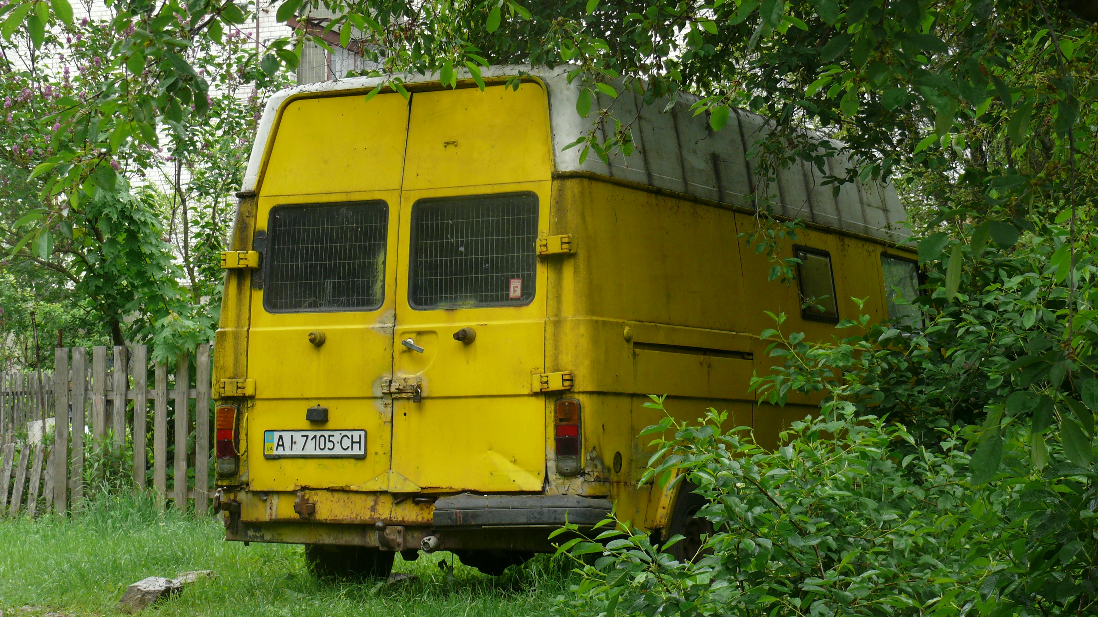 yellow van on green grass field during daytime
