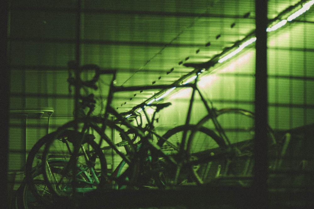 bicycle in a green room