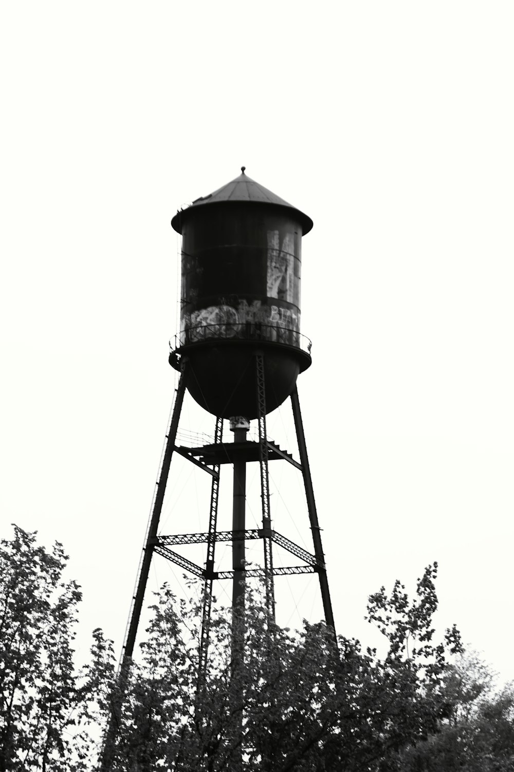 black and white water tank