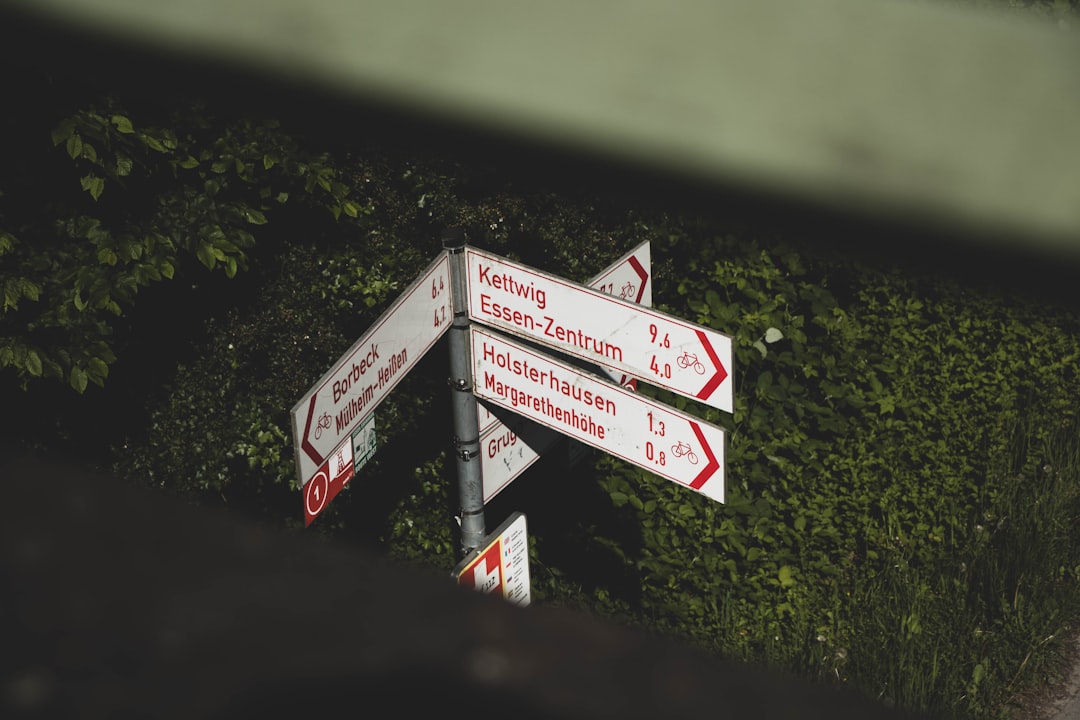 red and white street sign