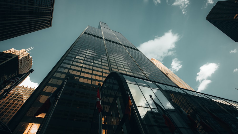 low angle photography of high rise building