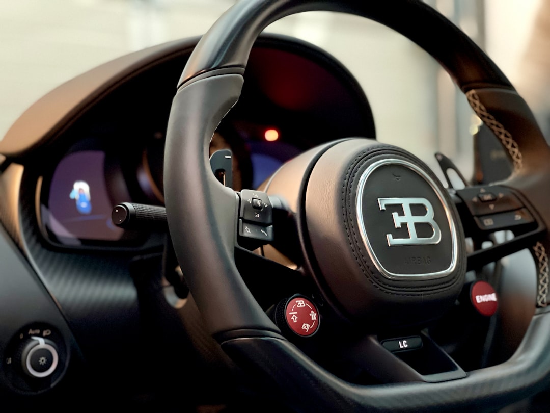 black and gray car steering wheel,
