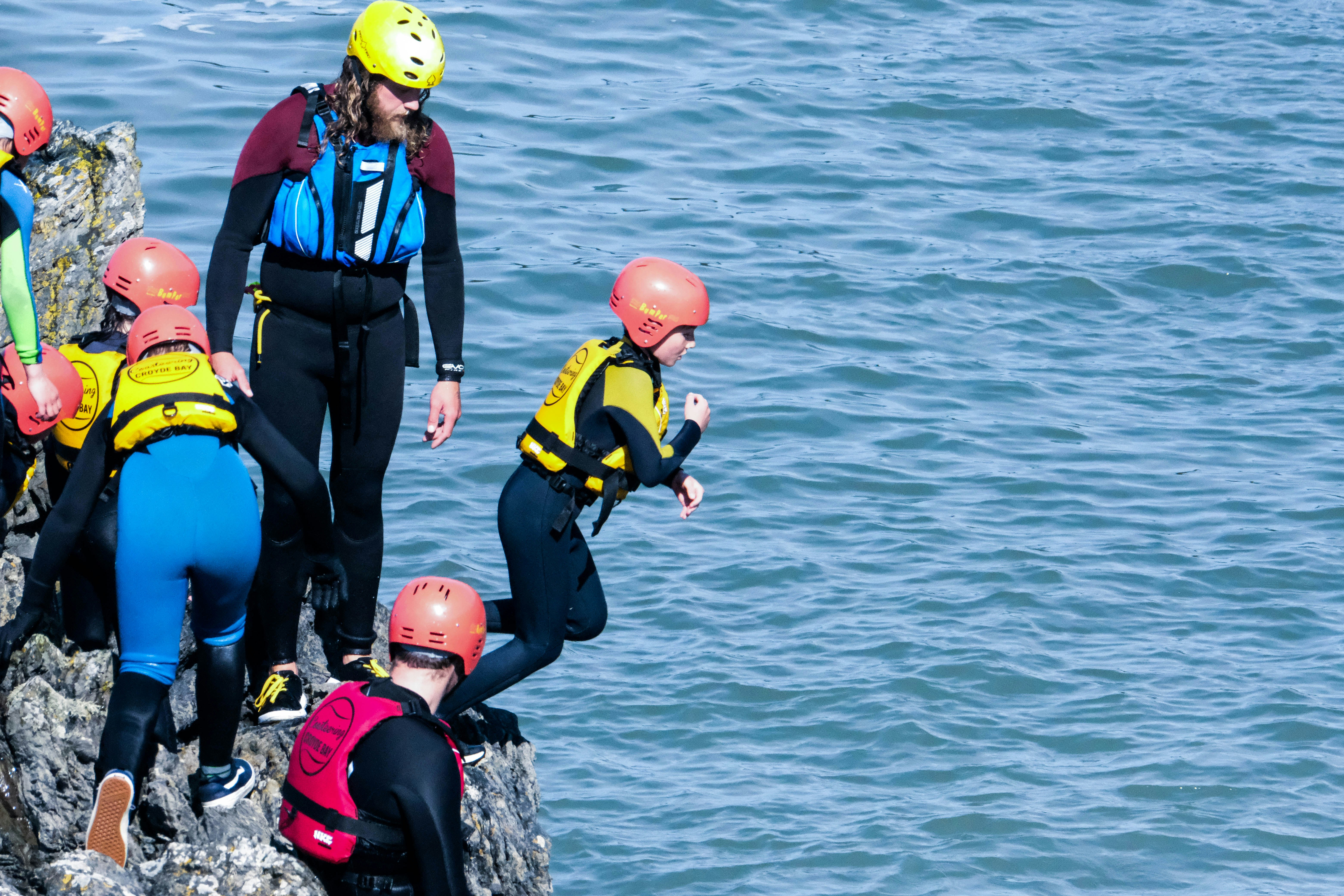 Coasteering with Surfing Croyde Bay at Baggy Point, Croyde Bay, North Devon, UK