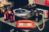 Creative sampling setup featuring vintage vinyl records and modern equipment.