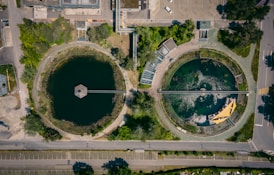 aerial view of green trees and brown buildings during daytime