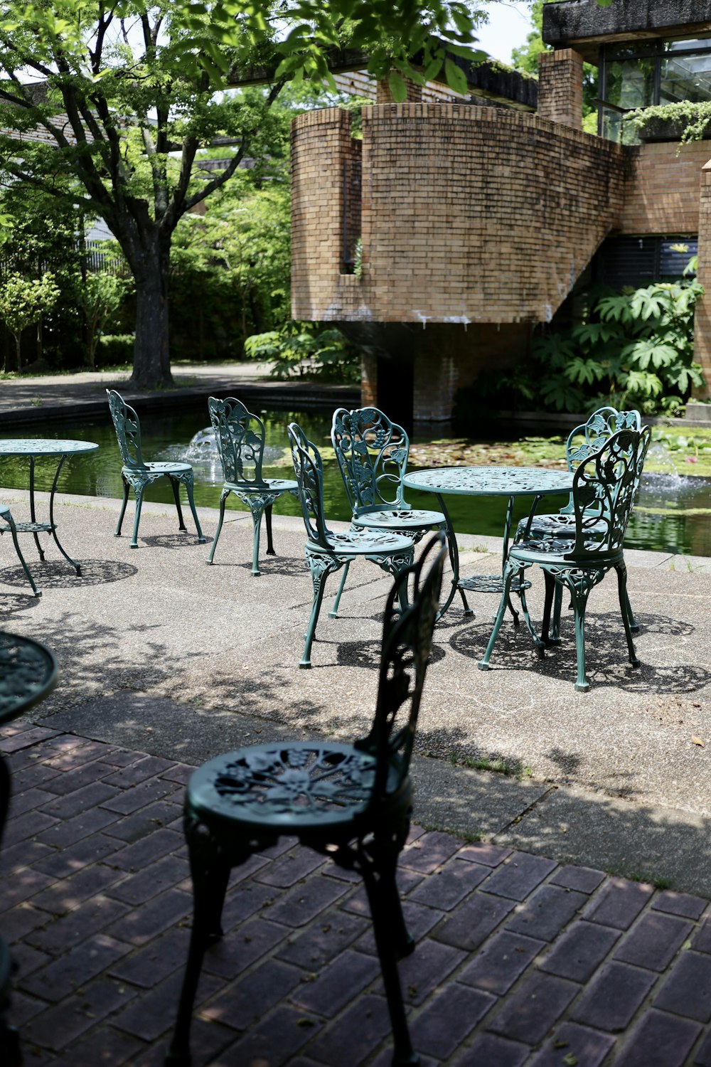 black metal table and chairs set