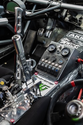 black and gray car engine