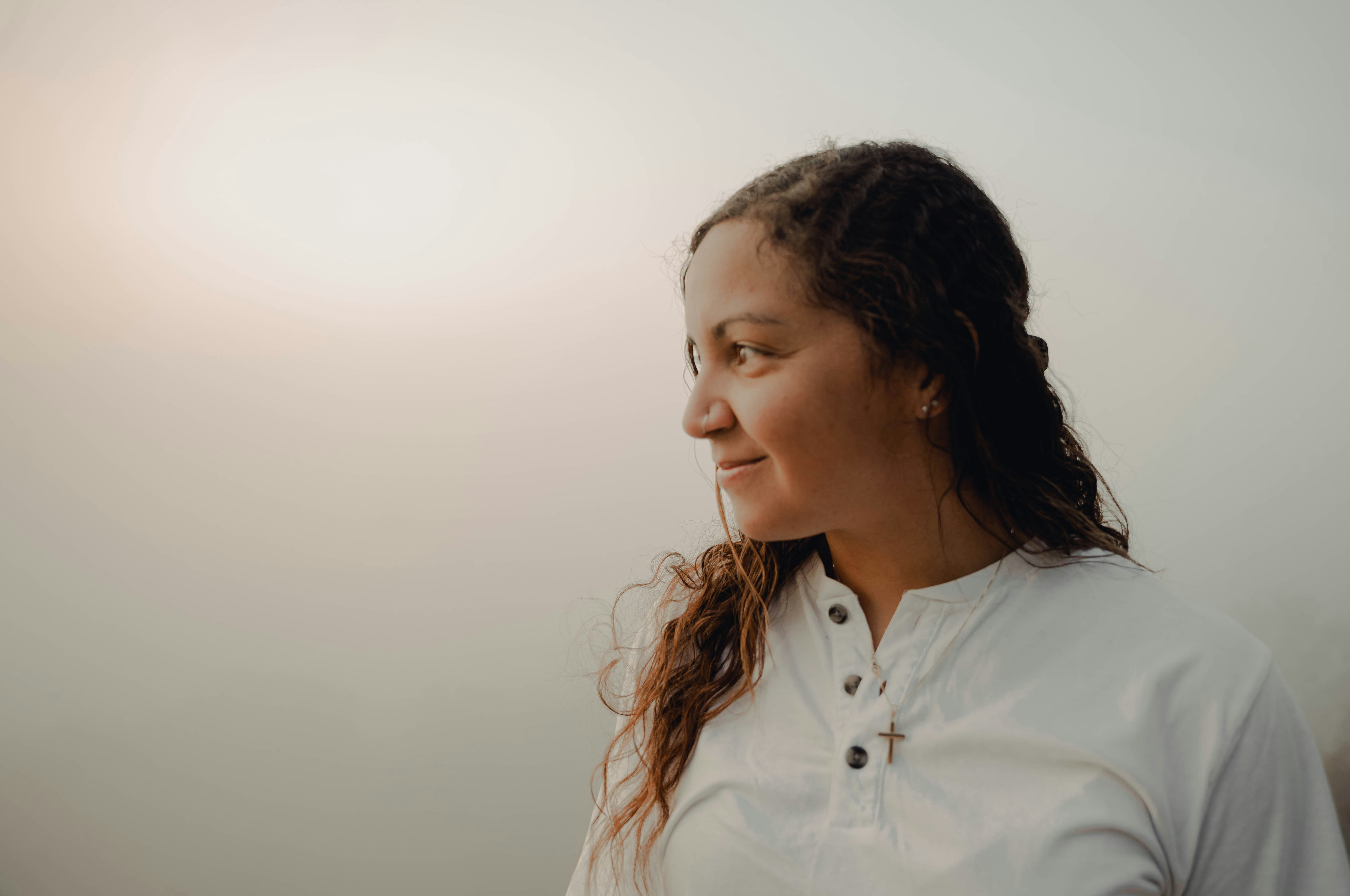 woman in white button up shirt