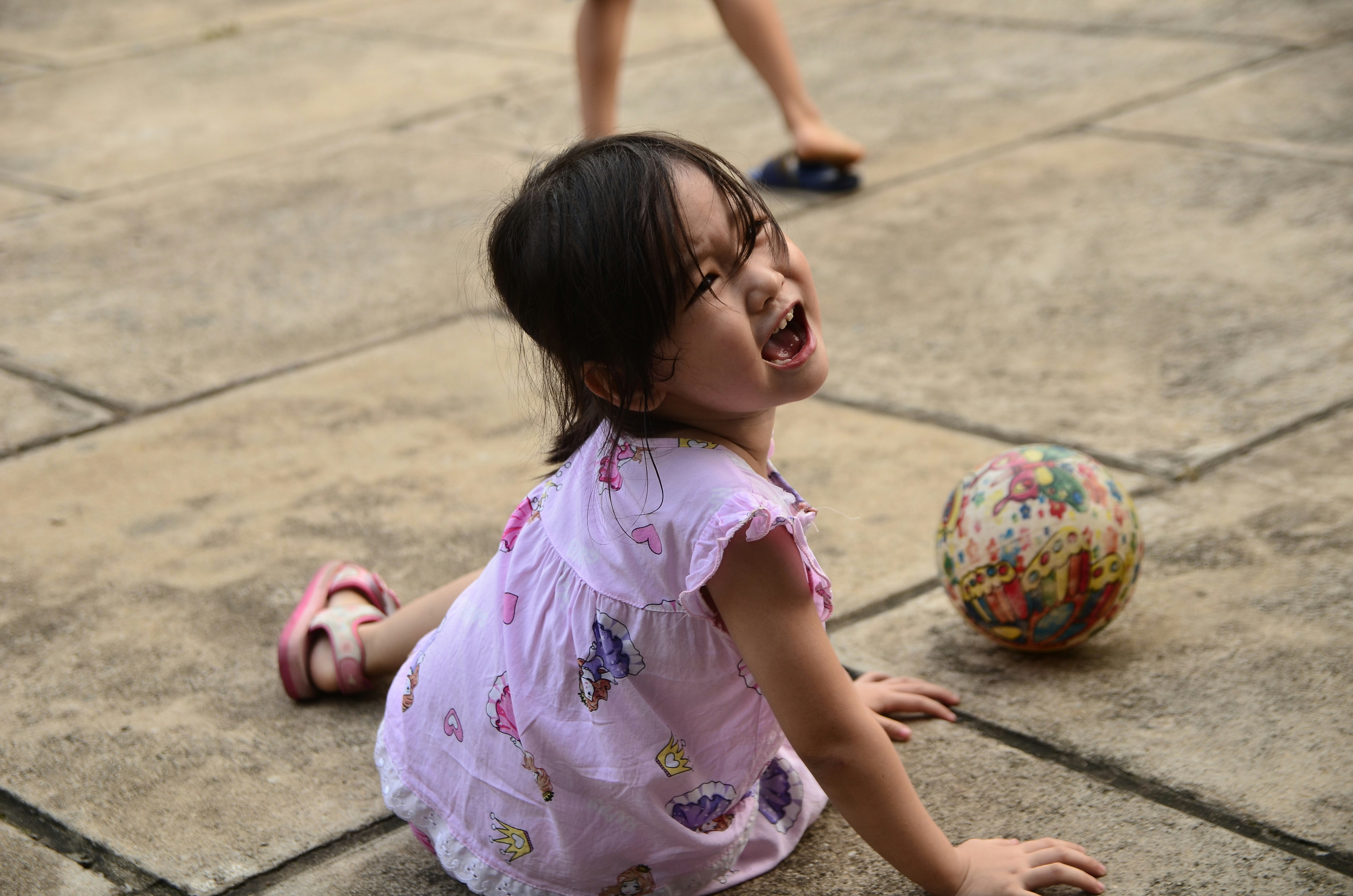 Girl playing on floor