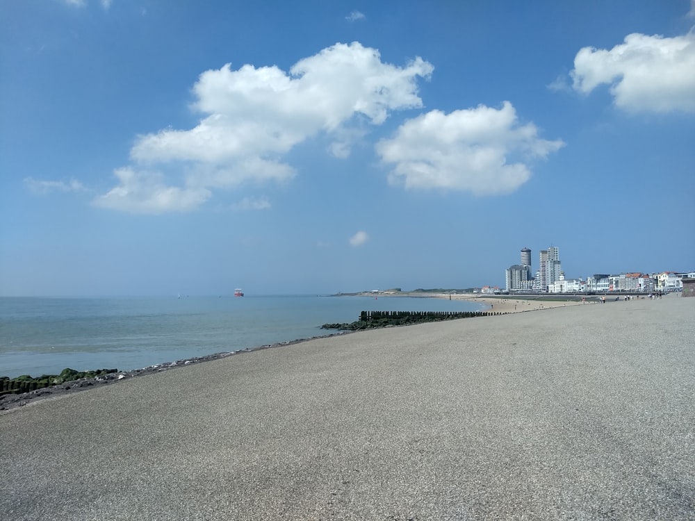 white and blue sky over the sea