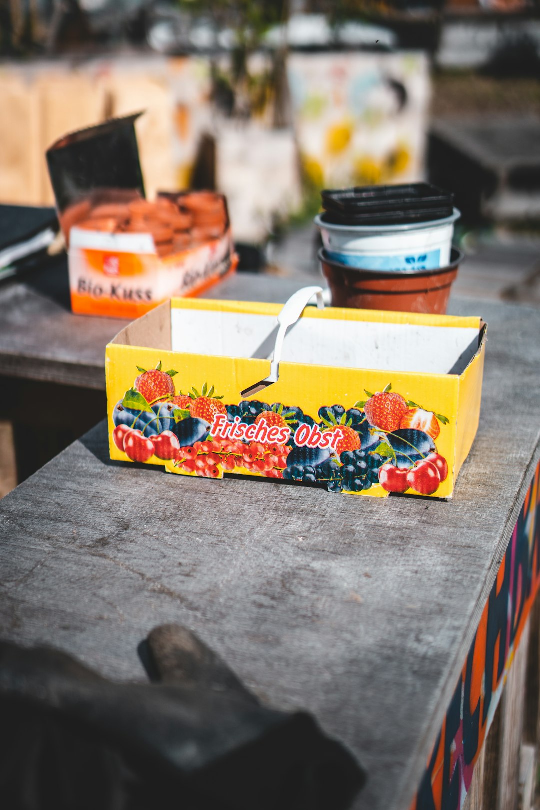 yellow and red floral box