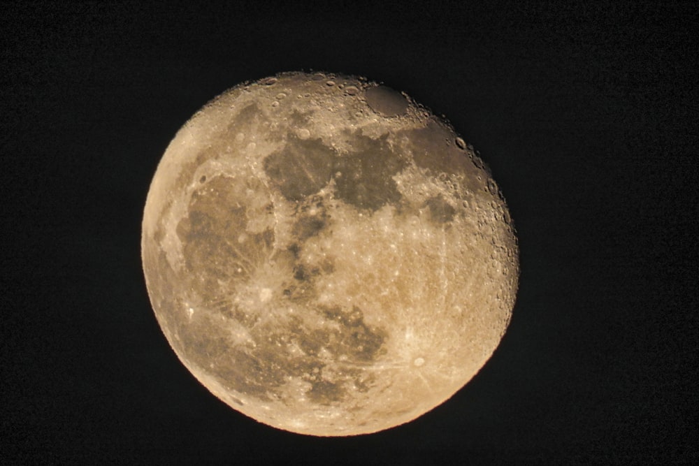 full moon in black background