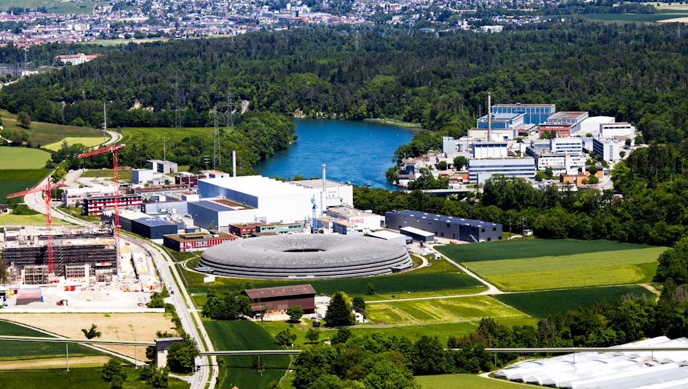 aerial view of green trees and city during daytime