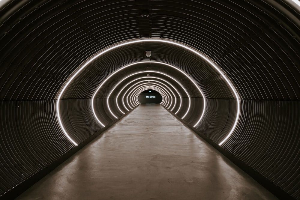 brown wooden tunnel with light