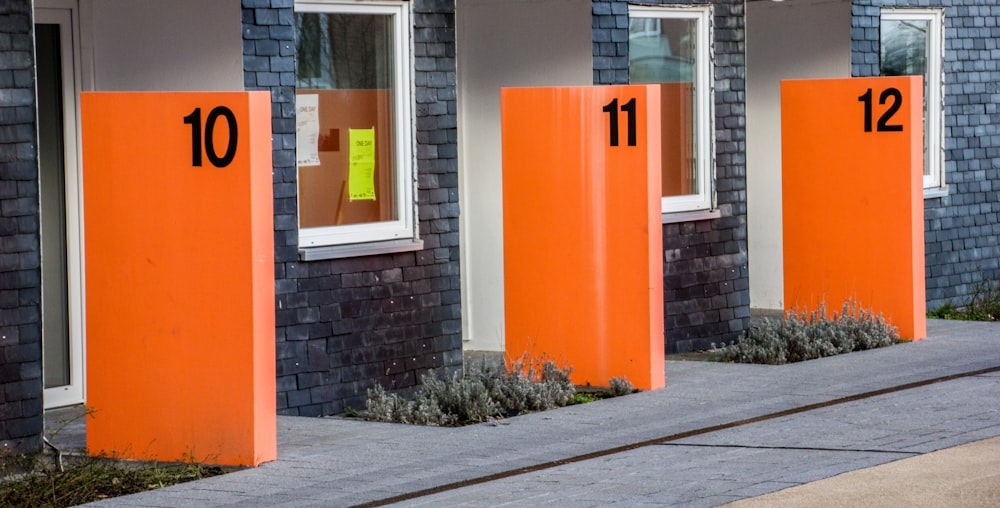 orange and white concrete building