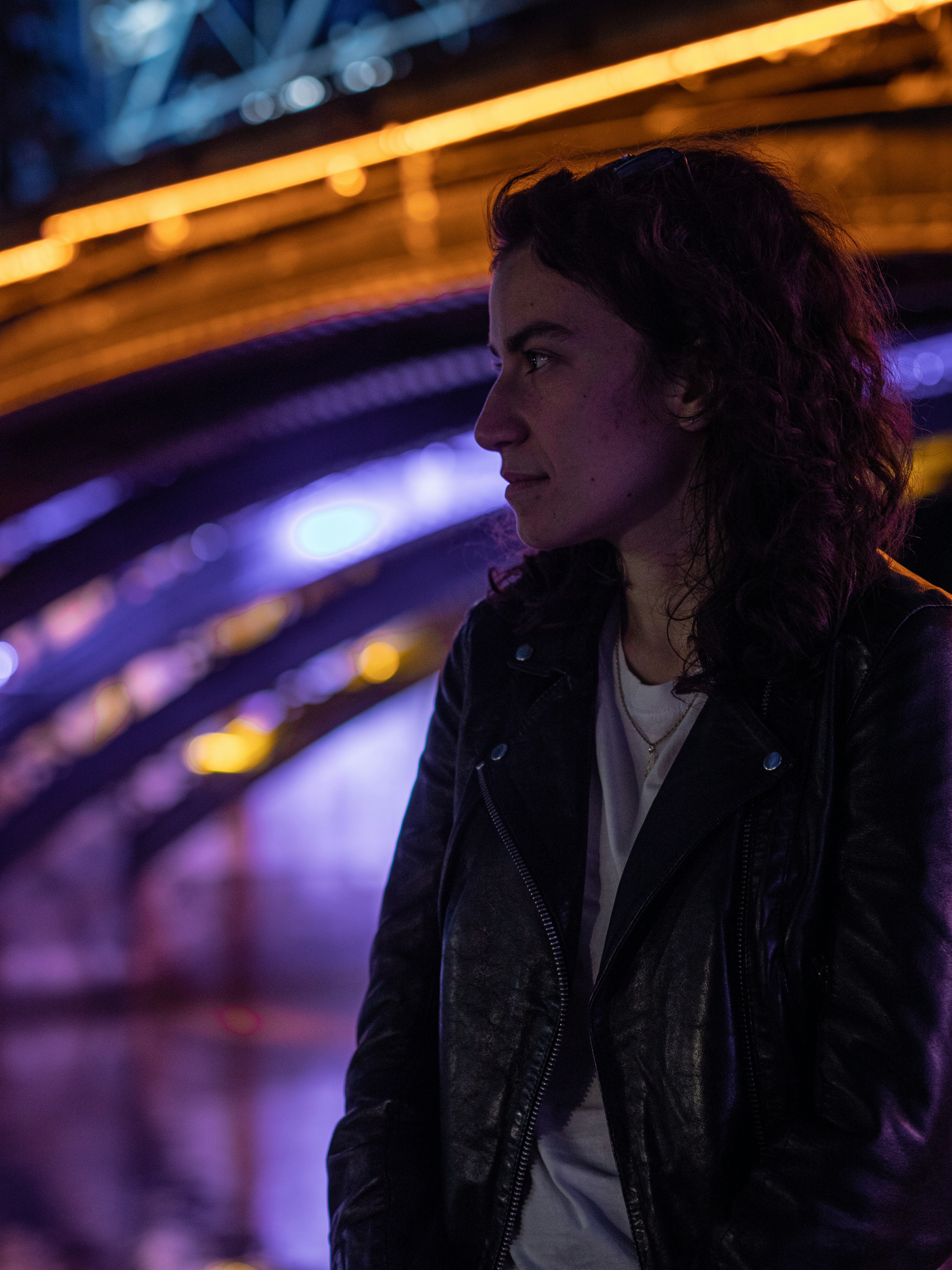 Abstract portrait with colorful lights