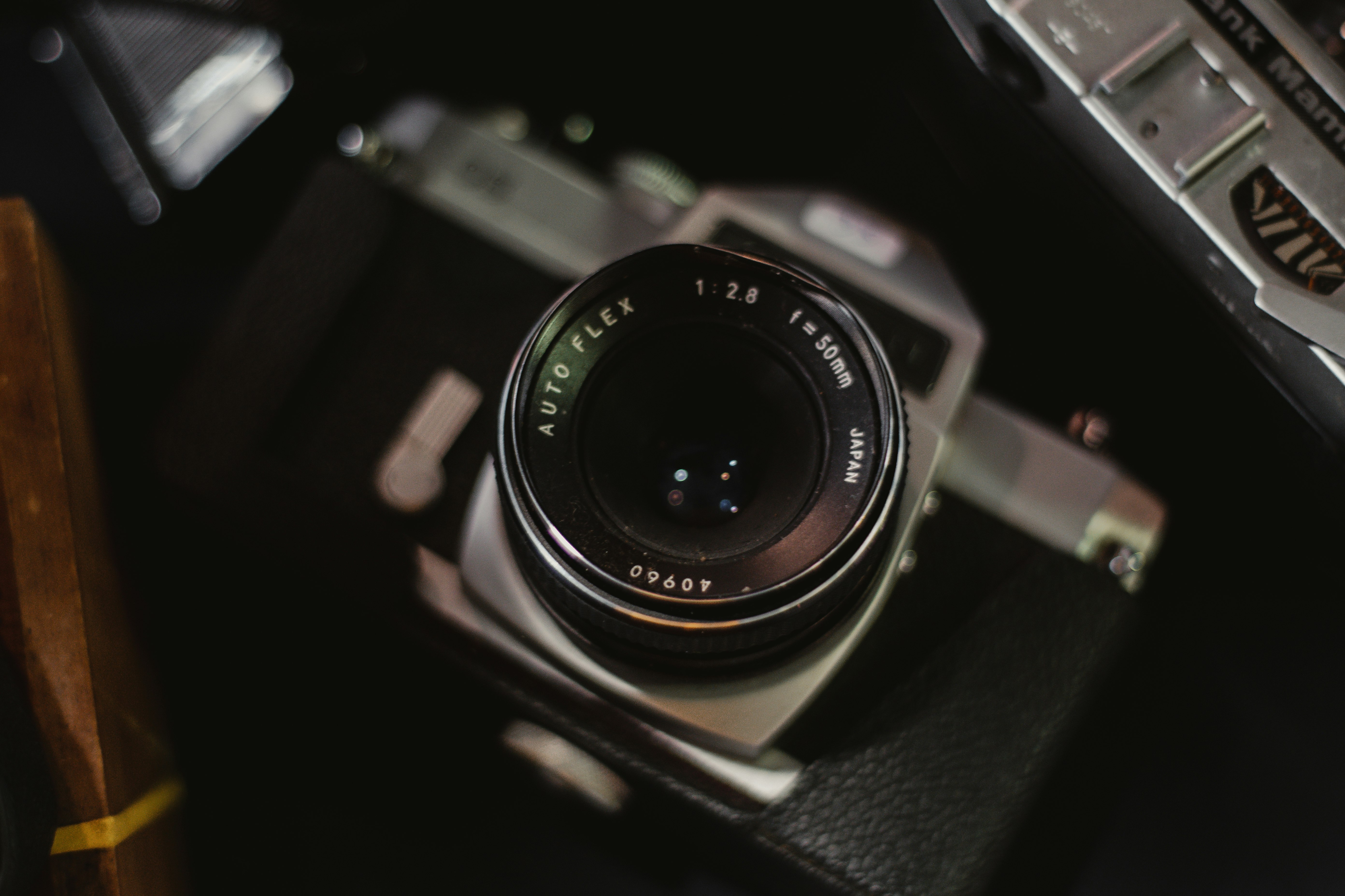 black and silver camera lens