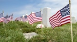 us a flag on green grass field