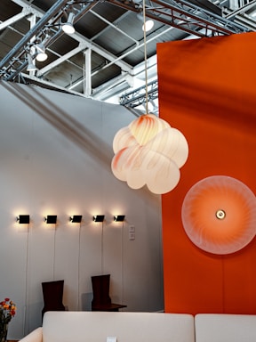 white and orange paper lantern