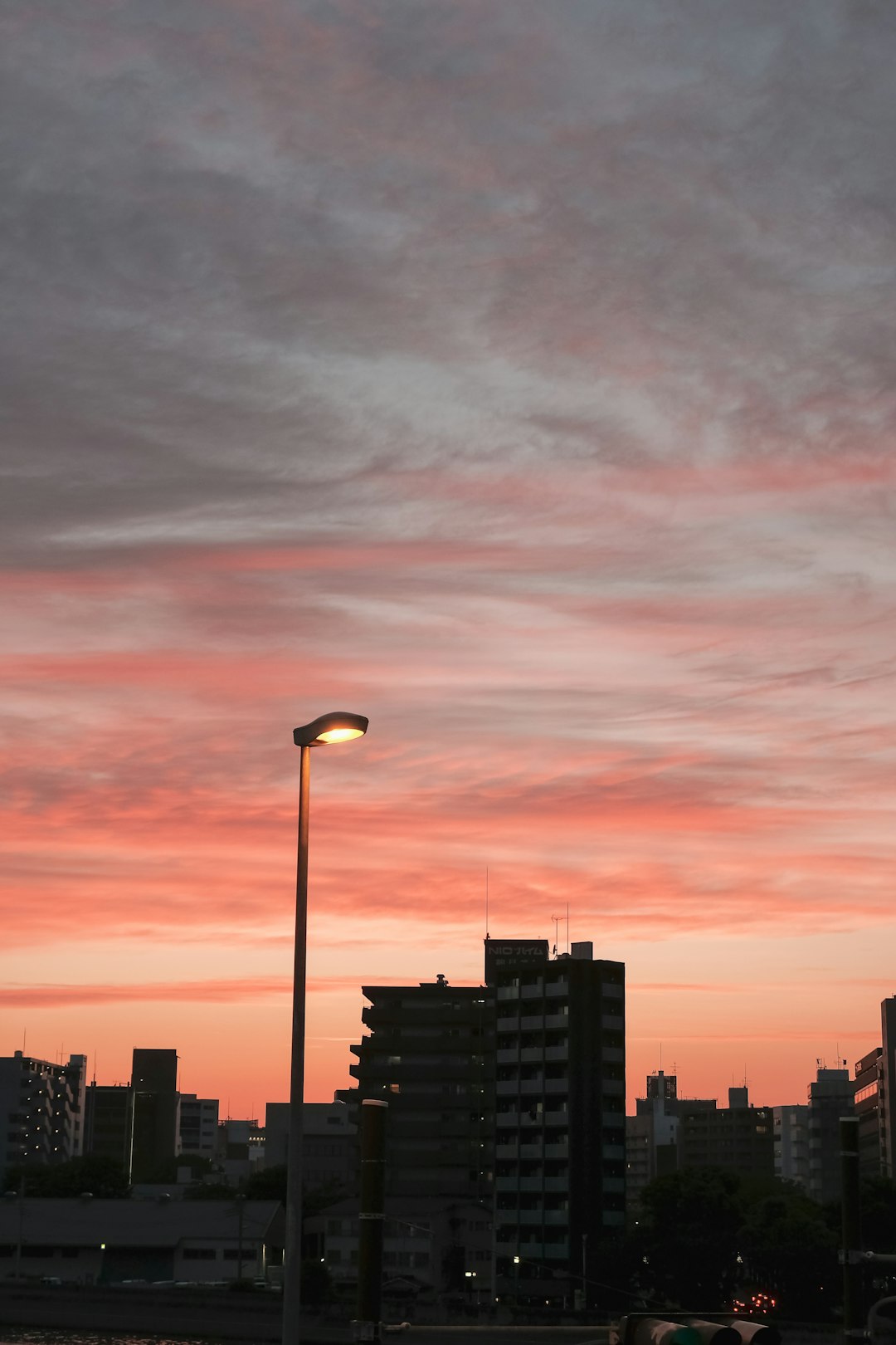 silhouette of city buildings during sunset