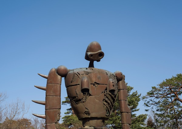 man in black helmet and black helmet statue