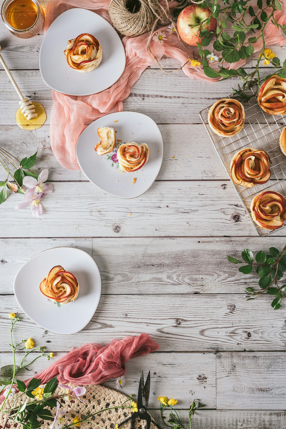 white ceramic plate with cookies on table