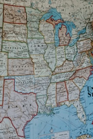 blue white and brown map