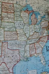 blue white and brown map