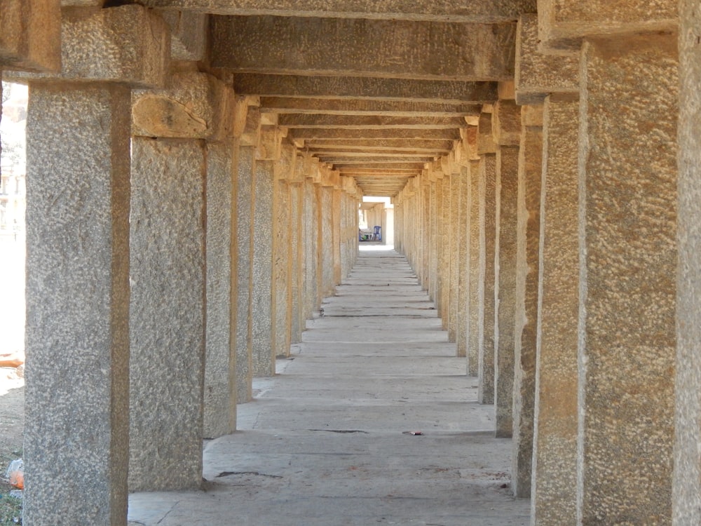 gray concrete hallway with no people