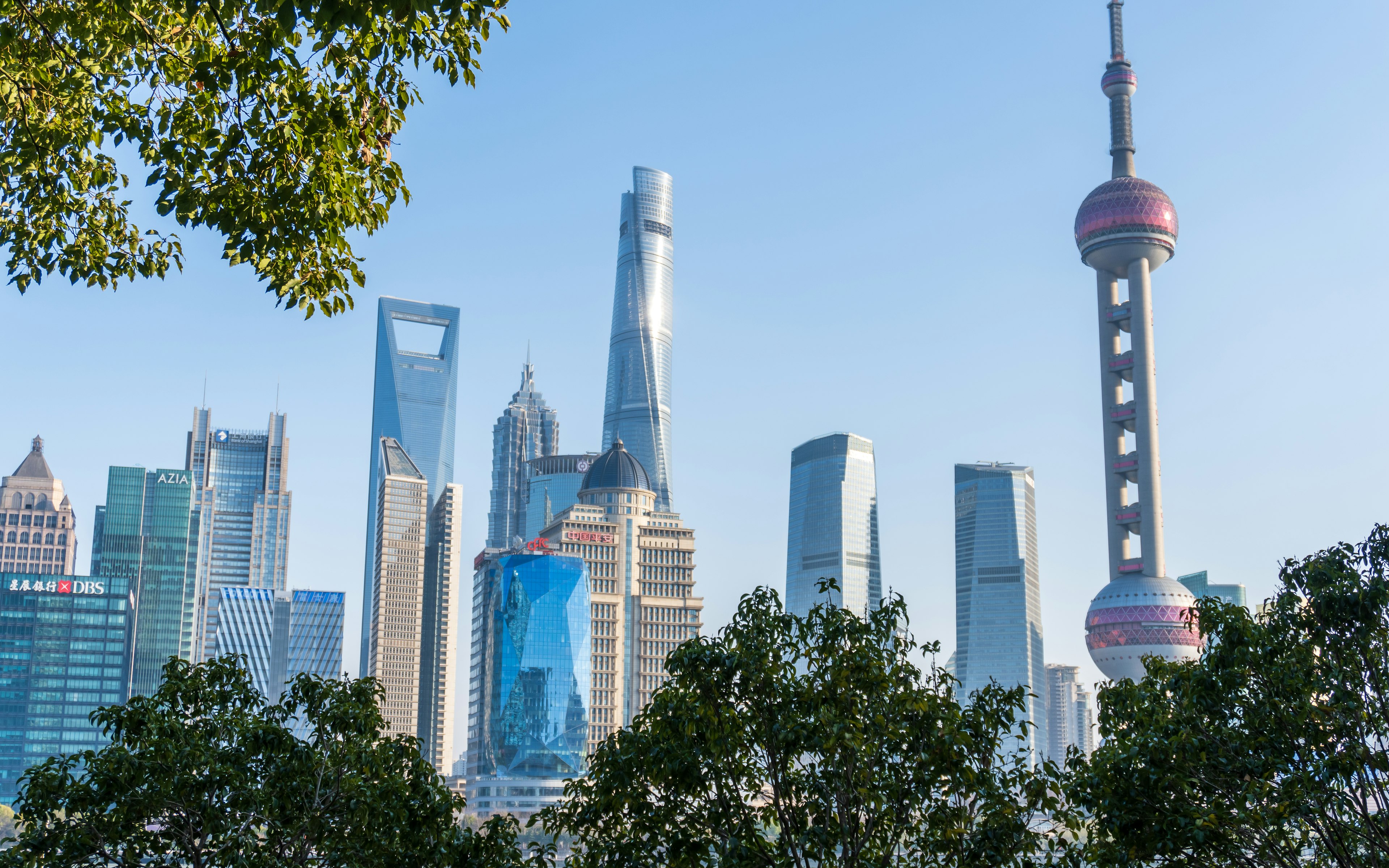 Oriental Pearl Tower and Lujiazui financial district