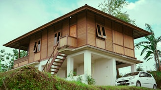 brown and white wooden house