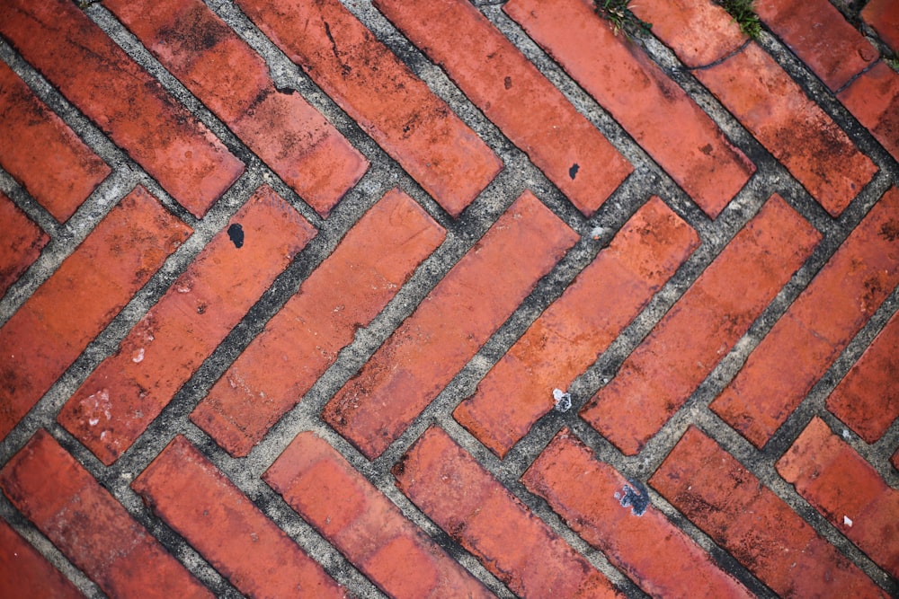 brown and white brick floor