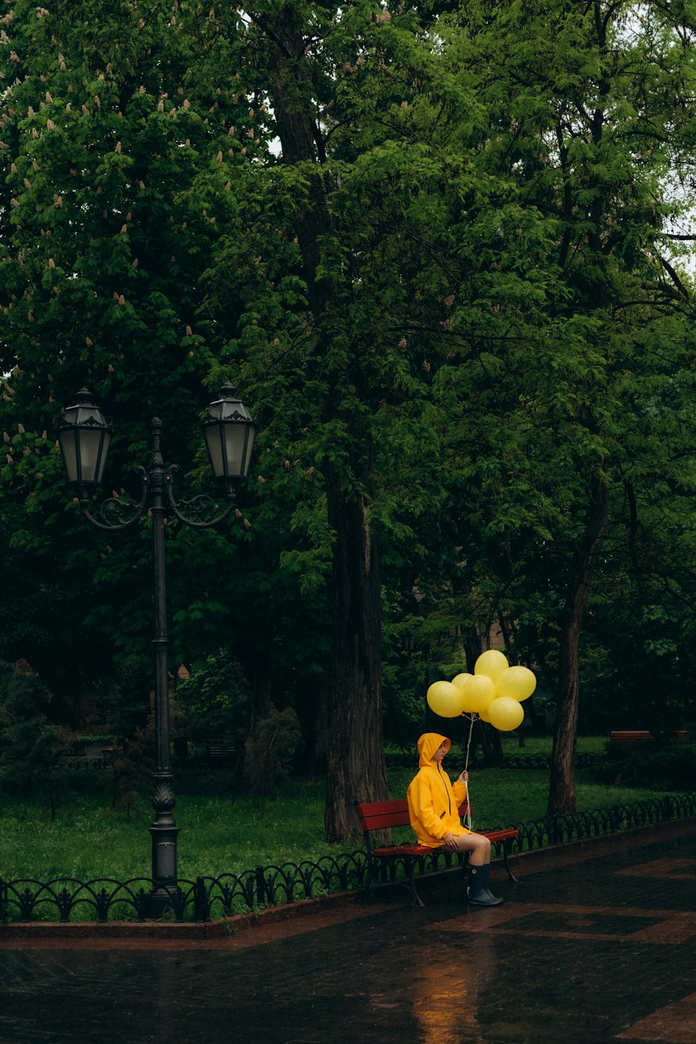 yellow and black outdoor light