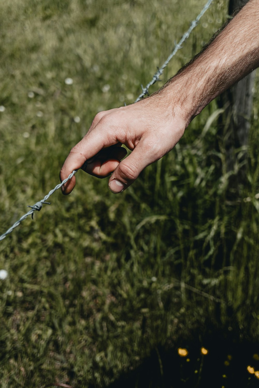 person holding silver and black fishing rod