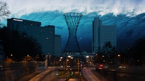 A surreal social media image created using a prompt about futuristic cityscapes.