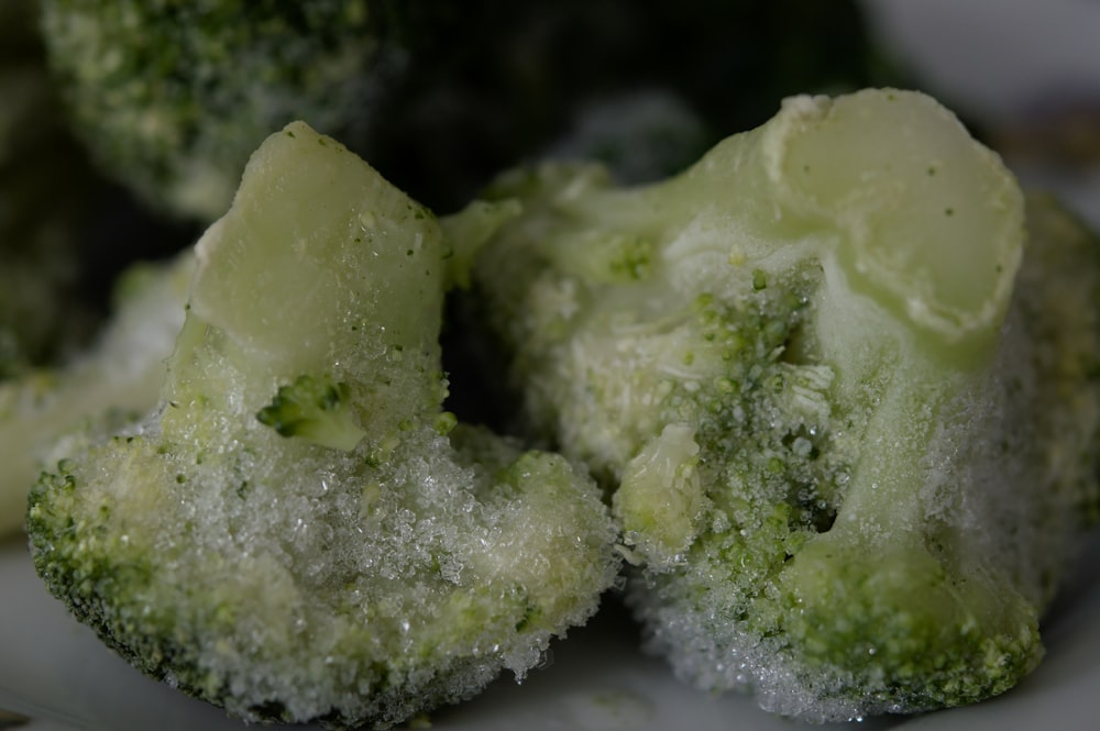 green and white food on white ceramic plate