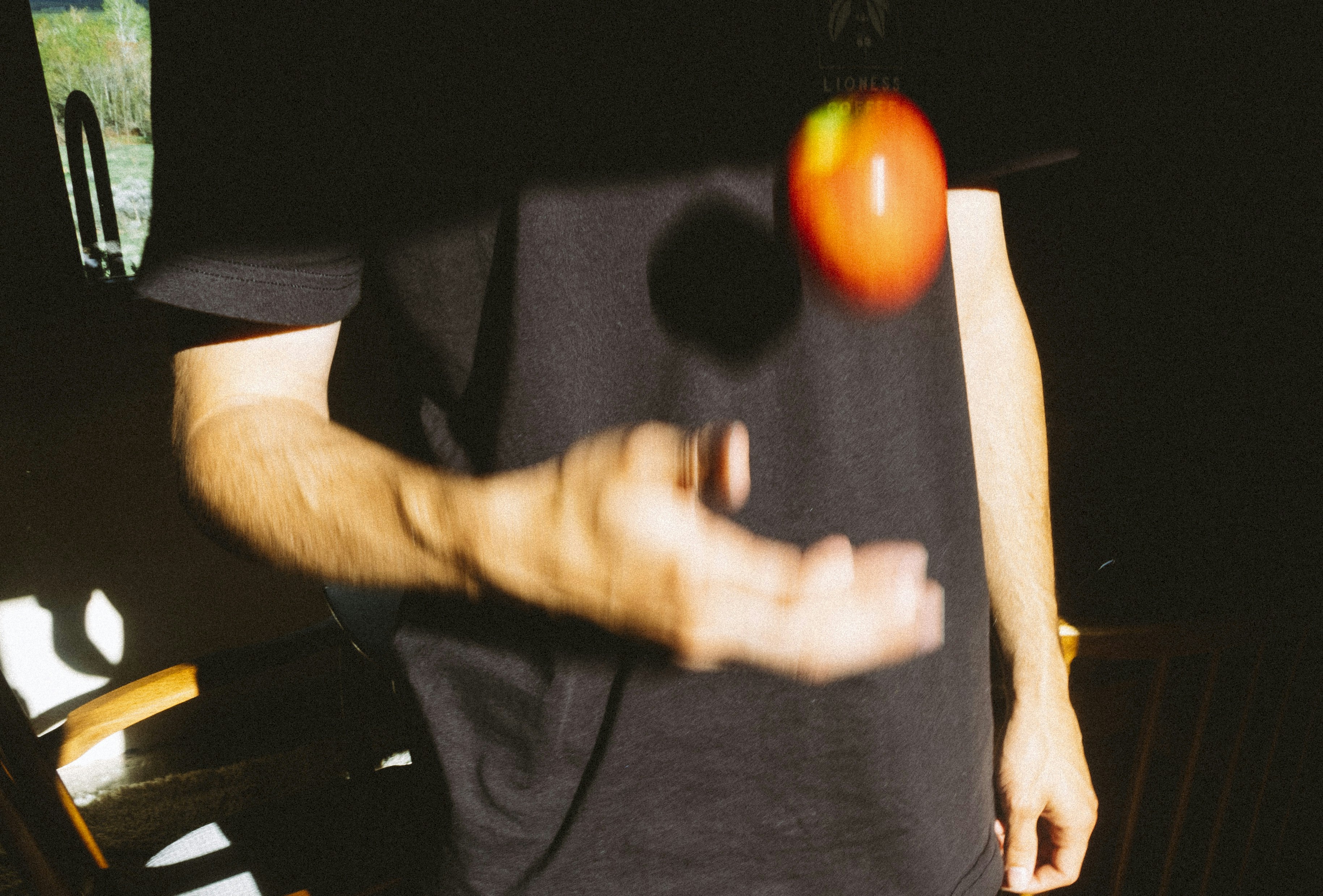 person in black t-shirt