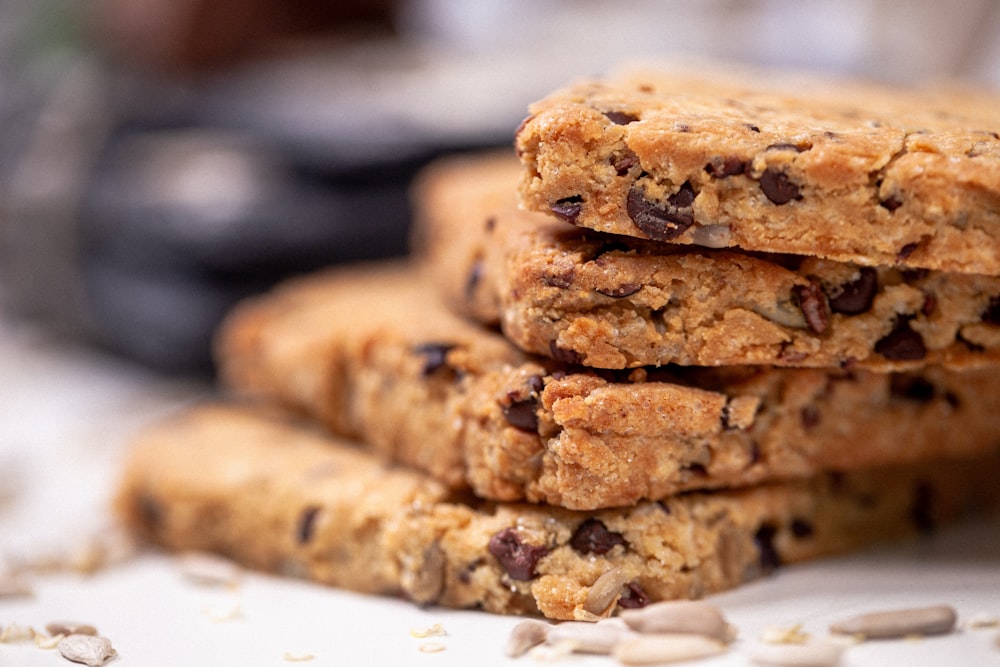 brown cookies on white ceramic plate