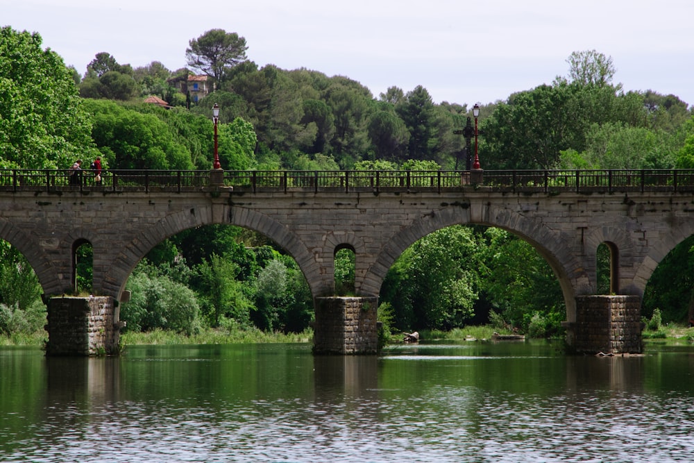 brown concrete bridge over river