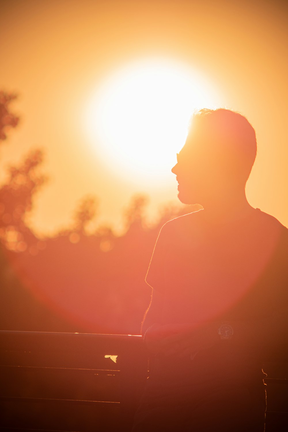 silhouette of man during sunset