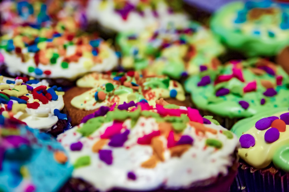close up photo of cupcakes