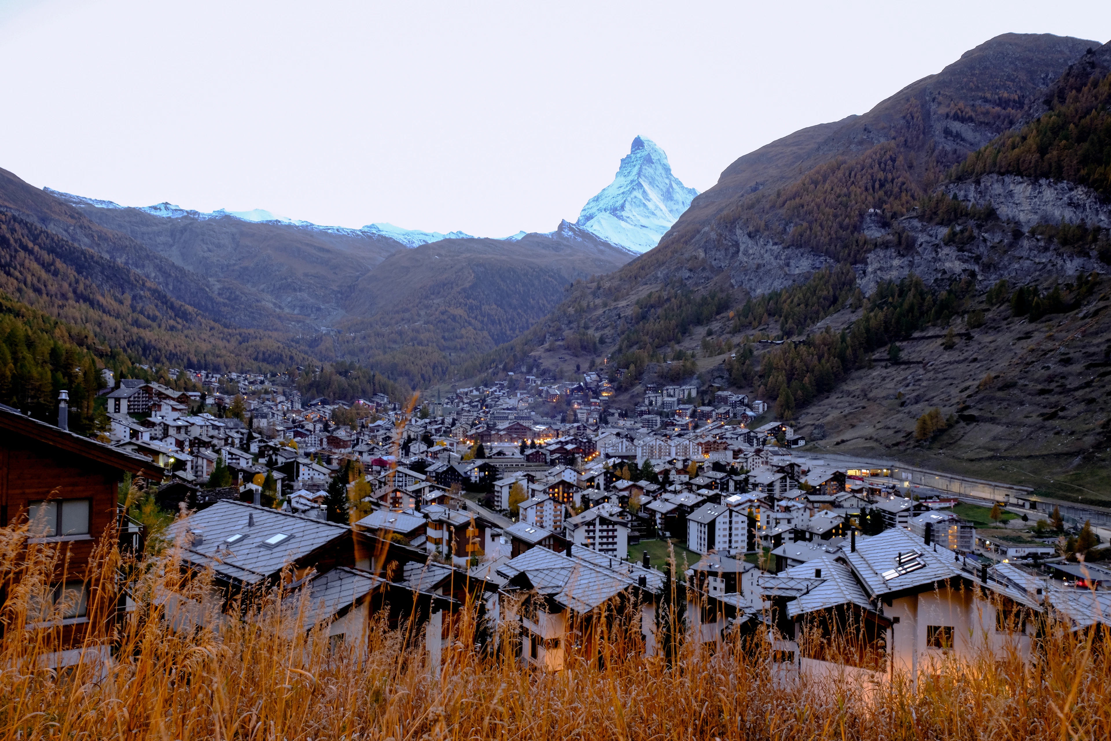 Zermatt's chalets below the mountains
